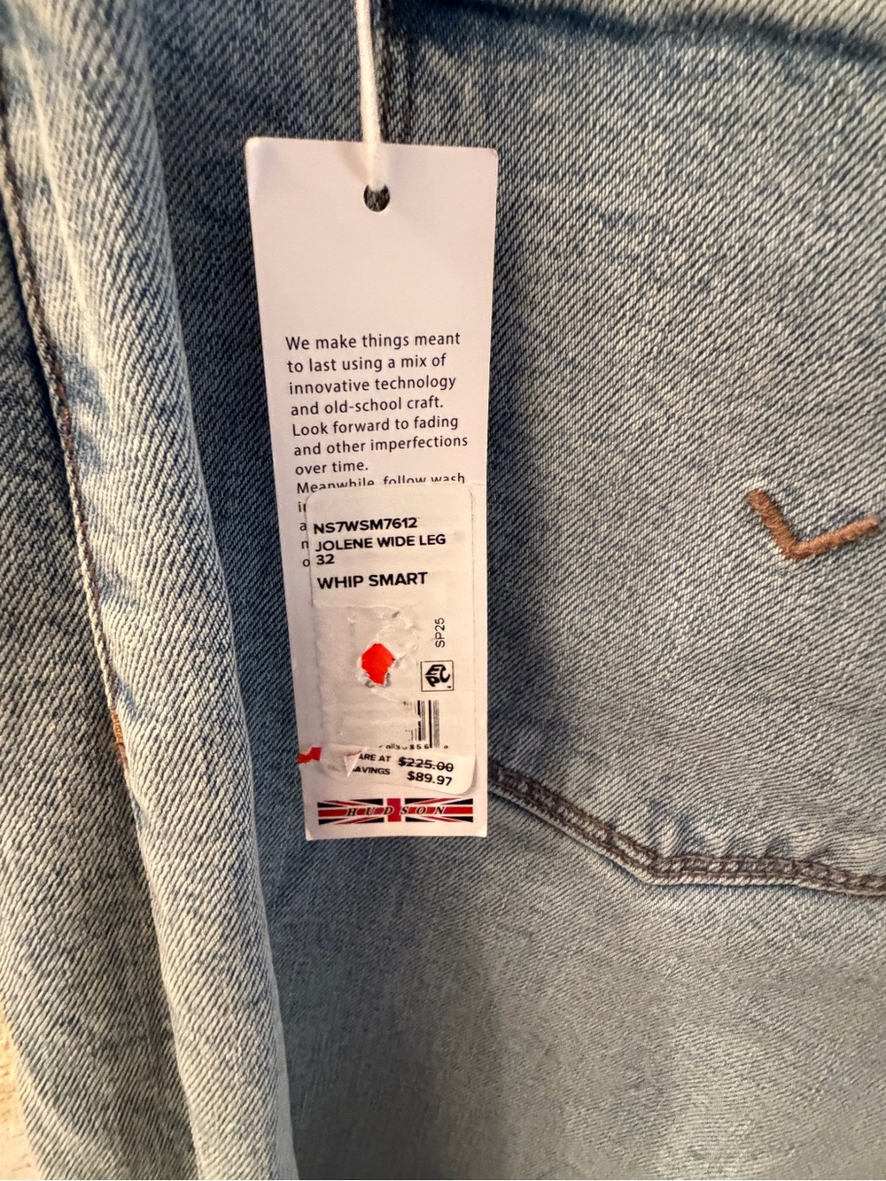 Hudson Light Wash wide  Leg Jeans - Picture 6 of 12